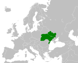 Ориентировочные границы Украины указаны с учётом выхода из её состава пяти регионов (октябрь 2022)